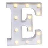 Luminária Decorativa Led 3d Letra E Branca 22cm Decor Festa