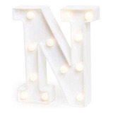 Luminária Decorativa Led 3d Letra N Branca 22cm Decoração