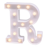 Luminária Decorativa Led 3d Letra R Branca 22cm