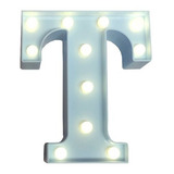 Luminária Decorativa Led 3d Letra T Azul 22cm Decoração