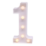 Luminária Decorativa Led 3d Número 1 Branca 21cm Decoração Cor Da Cúpula Luz Branco Quente Cor Da Estrutura Branco