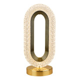 Luminária Decorativa Led Cristal 3 Tons Luzes Oval 25 Cm Cor Dourado