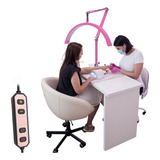 Luminaria Estetica Arco Meia Lua 3 Tons Suporte Celular Mesa