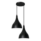 Luminaria Gota Dupla Preto