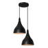 Luminária Gota Dupla Preto Fosco / Cobre