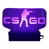Luminaria Led 3d, Csgo, Counter Strike, Game, 16 Cores