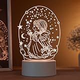 Luminária Led 3d Abajur De Mesa Anjo Segurando Estrela
