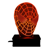 Luminária Led 3d Homem Aranha Heroi Decoração 16 Cores