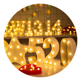 Luminária Led 3d Números Branca quente 22 Cm Decoração Festa