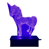 Luminária Led 3d Unicornio