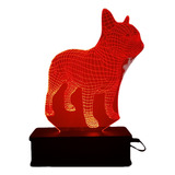 Luminária Led Buldogue Cachorro Pet 16 Cores