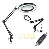 Luminária Led Lupa Aumento 5x Ring Light Preto Bancada