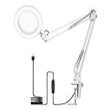 Luminária Led Lupa De Mesa Bancada Articulável Bivolt Branca