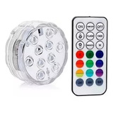 Luminária Led Piscina Controle Remoto Rgb Pilha Ventosa Cor