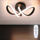 Luminária Led Plafon Infinito Sobrepor Spot Teto Lustre Mesa Sala Cozinha Quarto 32cm Controle 3 Tons Luz Quente Frio Natural Bivolt Moderno Amsterdã Preto Casa Attract 4x4sc