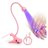 Luminaria Led Uv Clip Portátil Secagem Unhas E Esmaltes Gel Cor Pink Rosa Nail Manicure Unlimited Empire