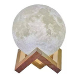 Luminária Lua Cheia 3d Abajur Usb