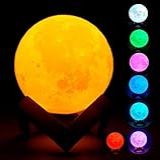 Luminária Lua Cheia Decorativa 3D 7cores