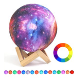 Luminária Lua Cheia Planeta 3d Várias Cores Led Suporte Cabo
