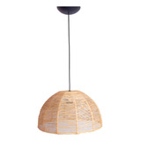 Luminaria Lustre Pendente Palha De Milho Meia Lua 35x19 Cor Preto 110v 220v