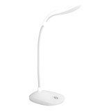 Luminária Mesa Abajur Leitura Touch Led Recarregável Estudo Cúpula Branco Estrutura Branco 127 220v