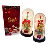 Luminaria Mesa Enfeite Natal Papai Noel Vermelha Cupula Led