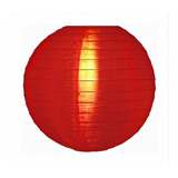 Luminária Nylon Japonesa 30cm Vermelha Oriental Hachi8