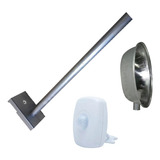 Luminaria Oval E 27 Braço De 1 Metro Sensor 3 Kits 