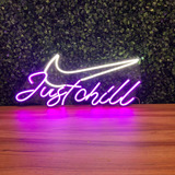 Luminária Painel Neon Led Nike Just Chill 20x44cm