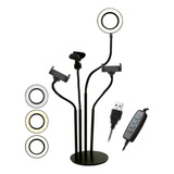 Luminária Para Live Ring Light 4x1 2 Celular Microfone