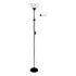 Luminária Pedestal Dupla De Piso chão 1 78m 2 Lâmpadas Braço Articulável Cúpula Bocal E27 Flexível Lustre Coluna Abajur Metal Sala Escritório Decorativo Cor Preto
