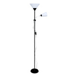 Luminária Pedestal Dupla De Piso chão 1 78m 2 Lâmpadas Braço Articulável Cúpula Bocal E27 Flexível Lustre Coluna Abajur Metal Sala Escritório Decorativo Cor Preto