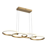 Luminária Pendente Anéis Led 48w 3 Em 1 Moderno Sala Mesa Cor Dourado 110v 220v