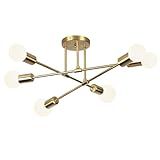 Luminária Pendente De 6 Cabeças Dourada Luminária Pendente De Teto Regulável Luminária Pendente Para Cozinha Quarto Sala De Estar Lâmpada Não Incluída 