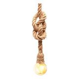 Luminária Pendente Design Rustico Retrô Corda Sisal 1 25m Estrutura Marrom claro 110v 220v
