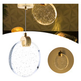 Luminaria Pendente Disco Cristal