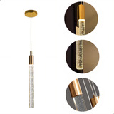 Luminária Pendente Led Cilíndrico Cristal Bolha 110 220v