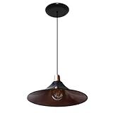 Luminária Pendente Modelo Chapéu Chines Ideal Para Mesa De Jantar Mesa De Sinuca Bilhar Sala Cor Preto Com Cobre