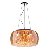 Luminária Pendente Plafon Cristal Soho Bella 50x20cm Âmbar Cor Âmbar Voltagem 110v 220v bivolt