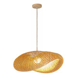 Luminária Pendente Tecelagem De Bambu Ecológico Borneo