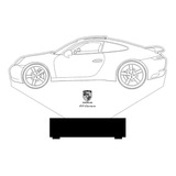Luminária Personalizada Porsche De Acrílico Com Led Branco