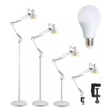 Luminária Piso 1 9m Chão Articulada Sala Lâmpada Led Garra