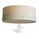 Luminária Plafon Infantil Fadas Cúpula Crú 40x15 2e27
