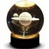 Luminaria Planeta Saturno 3d De Mesa Bola Cristal Decoração