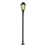 Luminária Poste Jardim Colonial Sextavado P9 Preto