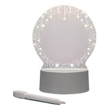Luminária Redonda Led Usb Acrílico Plástico