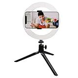 Luminária Ring Light 8 Polegadas C 3 Iluminações 10 Intensidades Tripé E Suporte P Smartphone