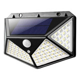 Luminária Solar 100 Leds C Placa Solar Sensor E Fotocélula