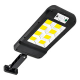 Luminária Solar 8 Leds Para Poste Rua Parede Refletor Com Controle Remoto 100 W Sensor De Movimento