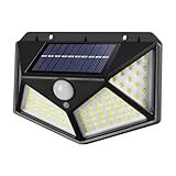 Luminária Solar Externa Para Jardim Com Sensor De Presença E 100 LEDs De Alta Luminosidade Resistente à Água IP67 Pode Ser Fixada Na Parede